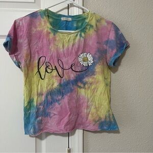 Women’s Tie-Dye Graphic Cropped T-Shirt - Medium